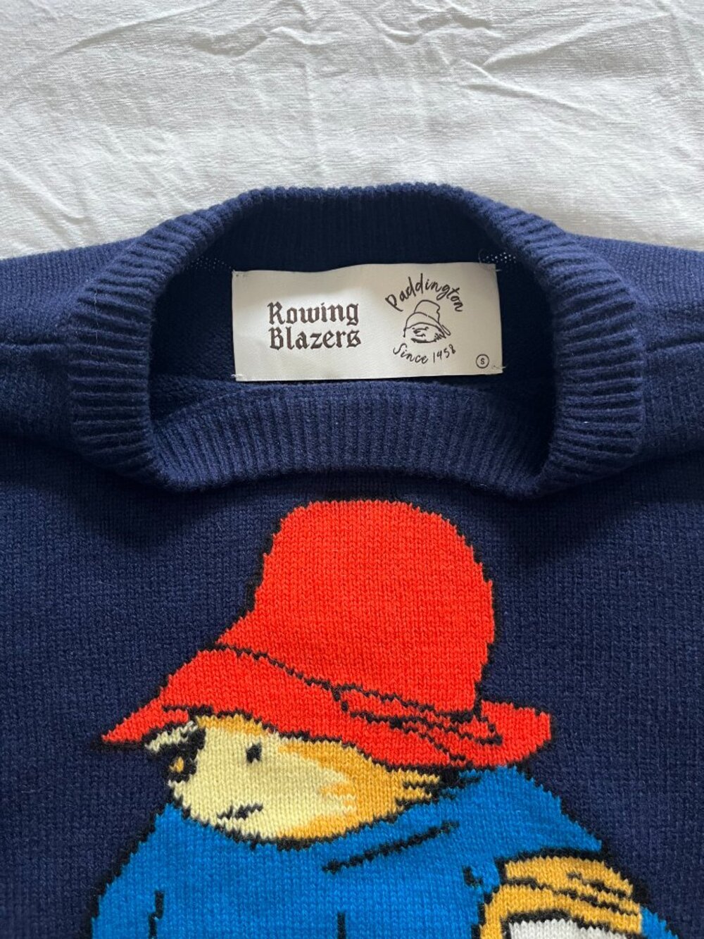 Rowing Blazers Paddington Bear Cashmere Sweater Classic Navy Size S - Picture 4 of 4